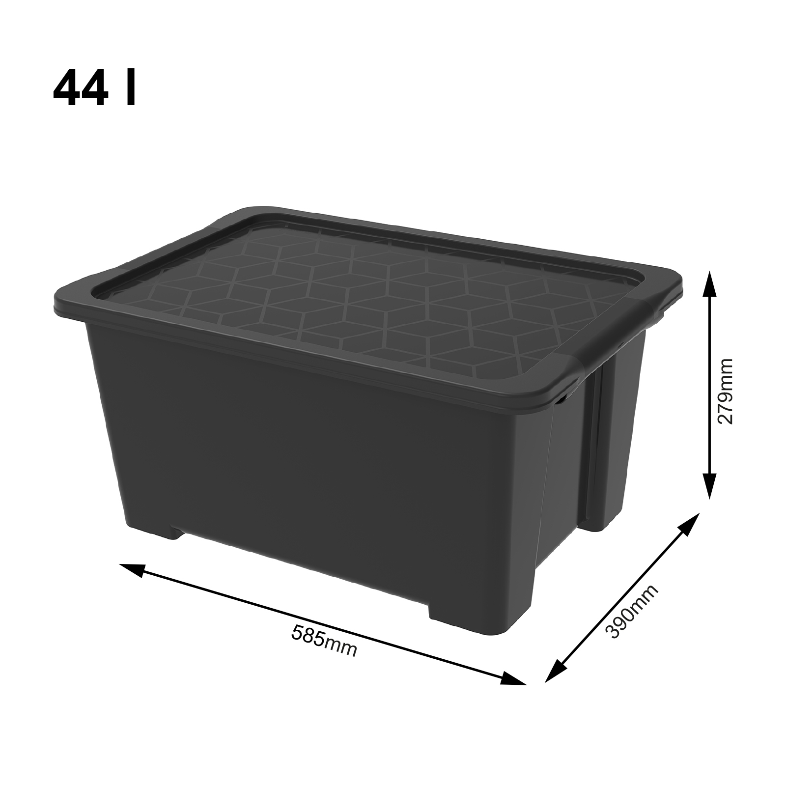 Rotho Aufbewahrungsbox EVO Easy Inkl Deckel 44 L BLACK COLLECTION