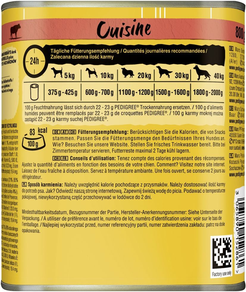 Pedigree Adult Cuisine In Sauce Rind Nudeln Karotten Hundefutter