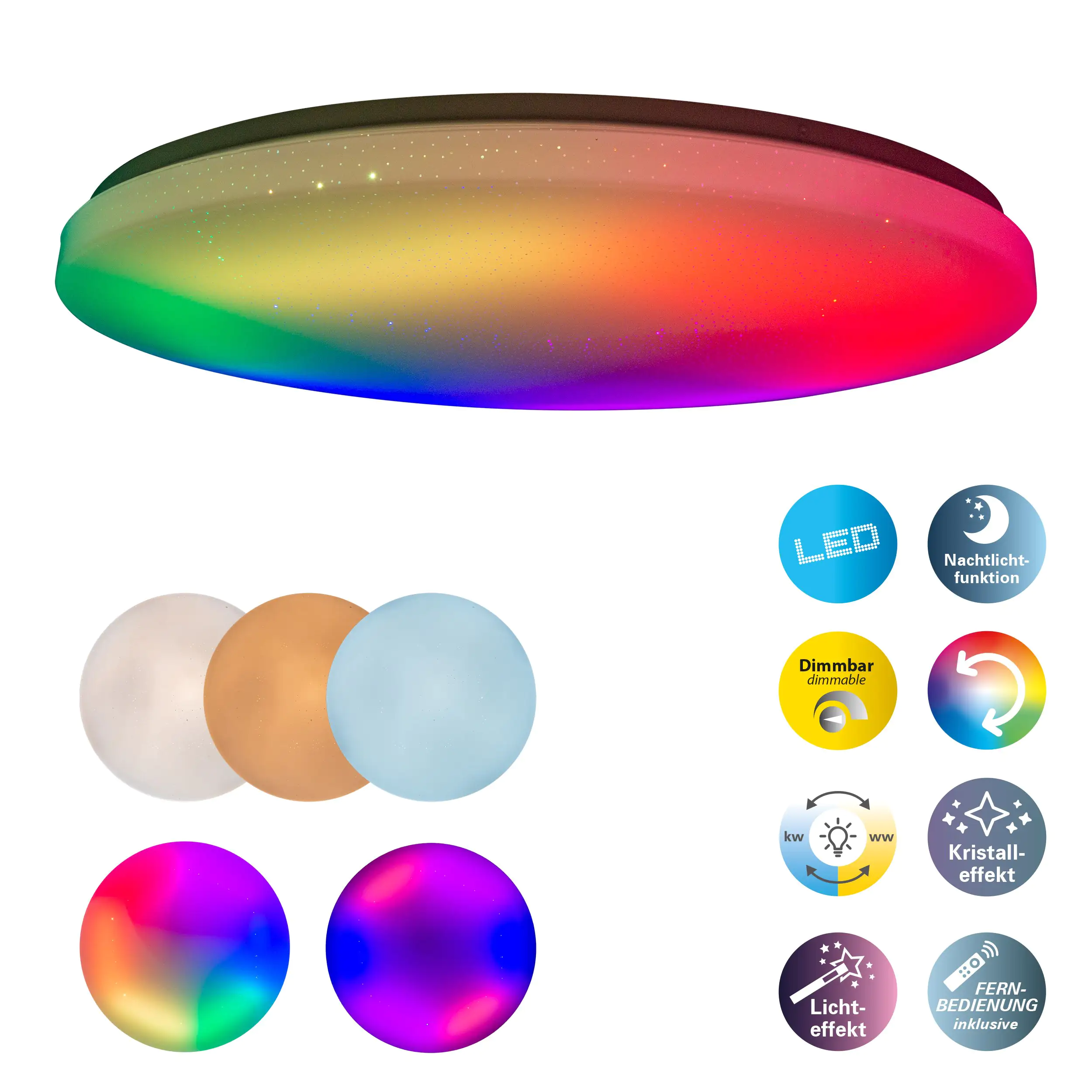 Globus cm LED Deckenleuchte RGB | Memory Ø Näve Regenbogen & Baumarkt Nachtlicht kaufen 38 Sligo