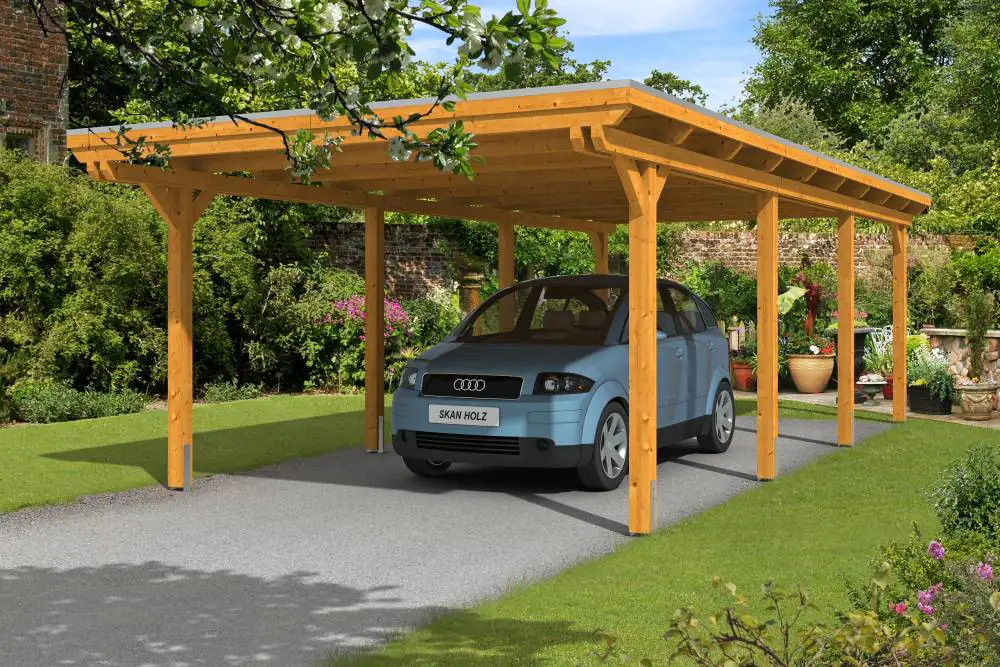 Skan Holz Regenrinne Kunststoff für Flachdach-Carport