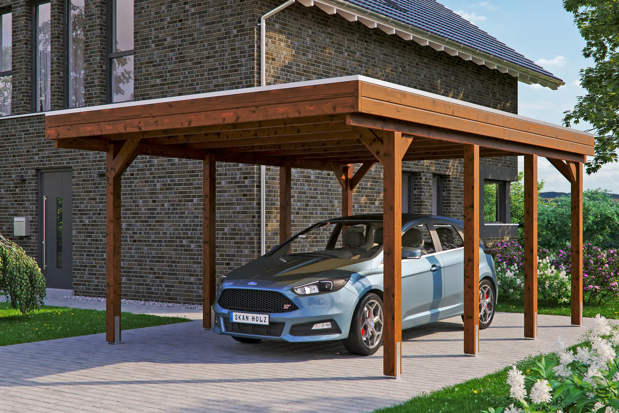 Carport Bois FRIESLAND XL Autoporté en Kit