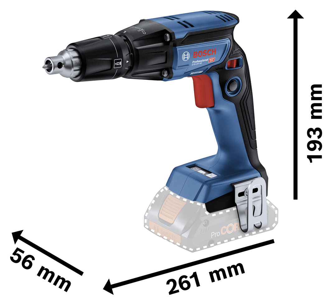 Bosch Professional Akku-Trockenbauschrauber GTB 18V-45 Solo L-Boxx ...