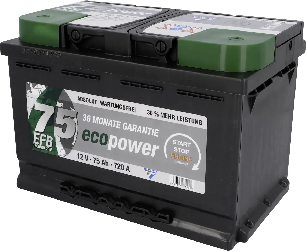 Cartec Starterbatterie Eco Power EFB 75Ah 720A kaufen