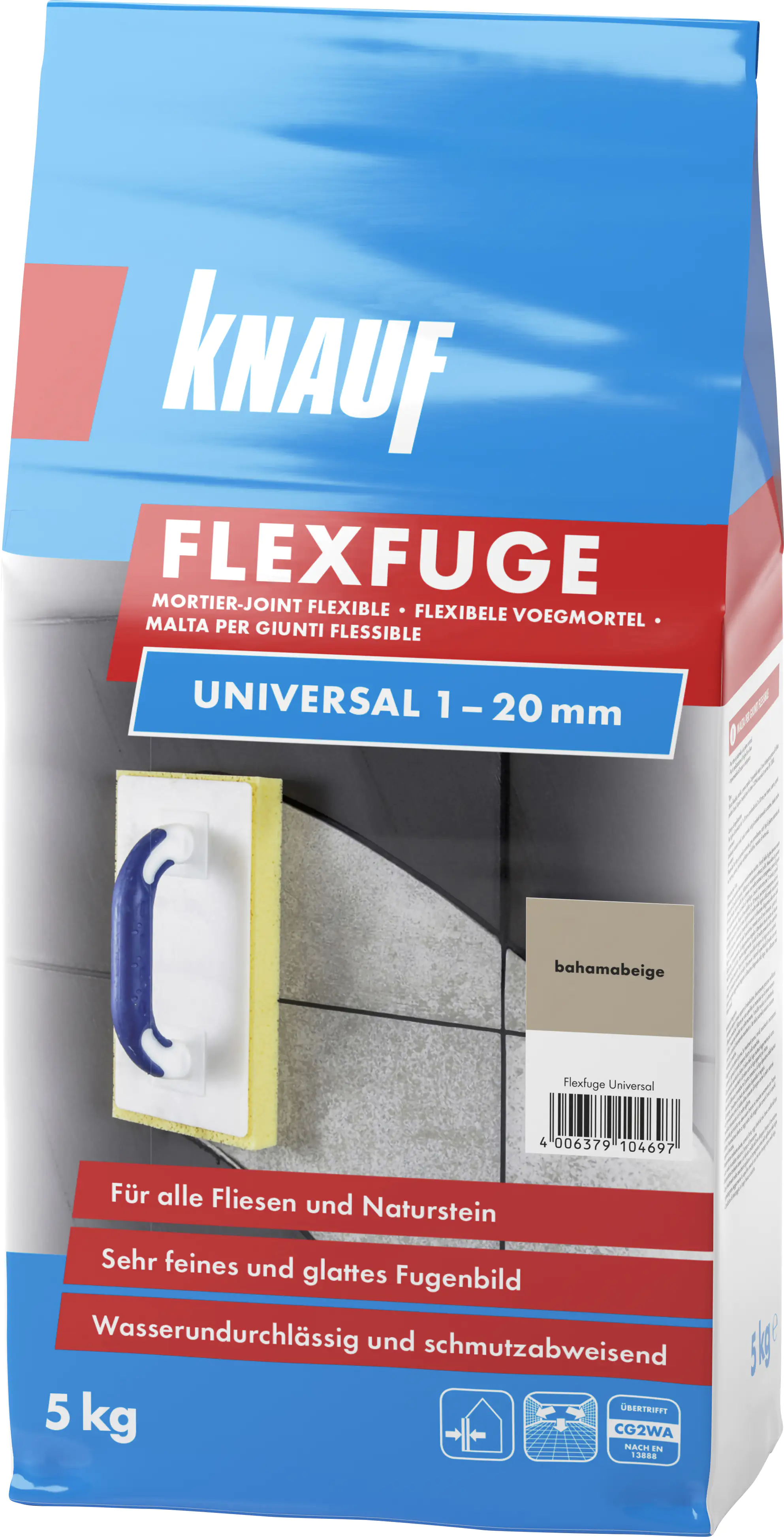 Knauf Fugenmörtel Flexfuge Globus bahamabeige 5 kg - Universal | kaufen mm Baumarkt 1 20