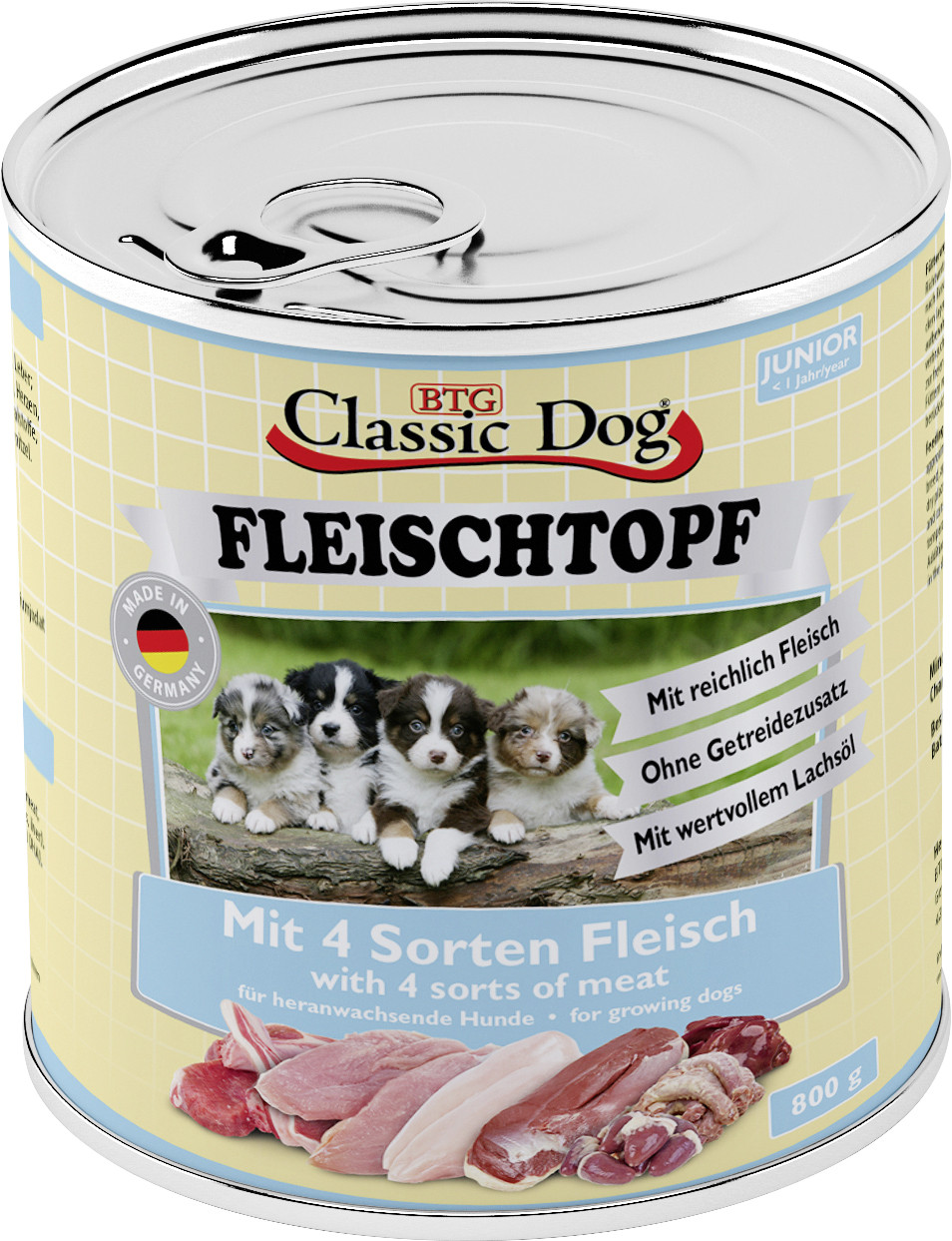 Classic Dog Fleischtopf Junior 4 Fleischsorten 800 g Junior GLO629306841