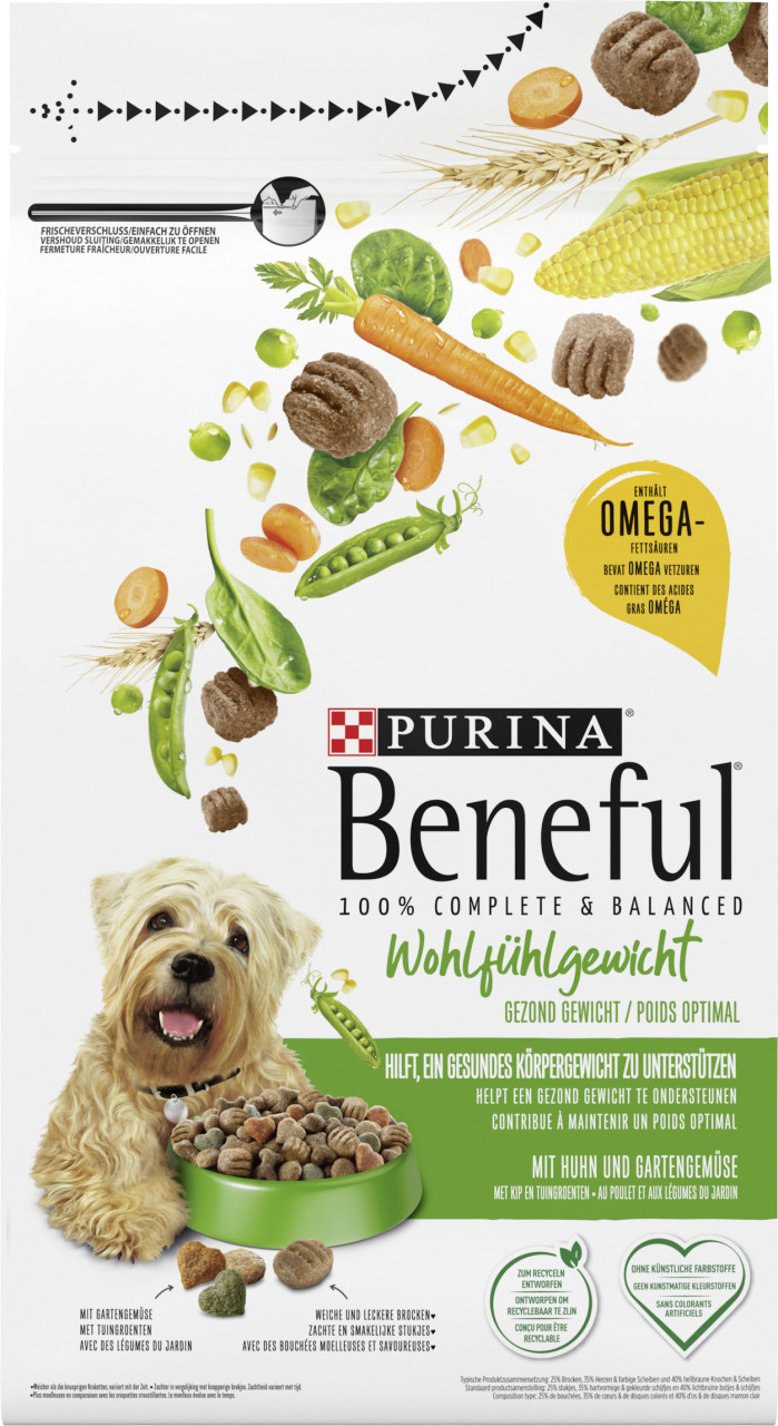 Beneful Hundefutter Wohlfühlgewicht mit Huhn und Gartengemüse 1,4 kg GLO629307373