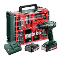 Metabo Akkubohrschrauber BS 18 Set 18V 2x2Ah Li-Power Akkupack, Koffer 74 teilig