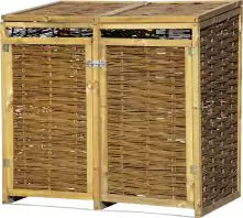 Dobar Mülltonnenbox Weide ungeschält 137 x 83 x 132cm