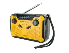 Schwaiger Solar-Kurbelradio mit LED Leuchte FM/AM Radio, mit Notfallsirene und Taschenlampenfunktion