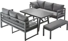 Primaster Aluminium-Dining-Loungeset Riva inkl. Sitz- und Rückenkissen