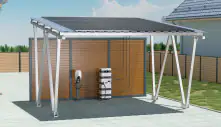 Sunlit Twin Solar Carport 12 Solarmodule, 8,6 kWh Speicher, Wallbox