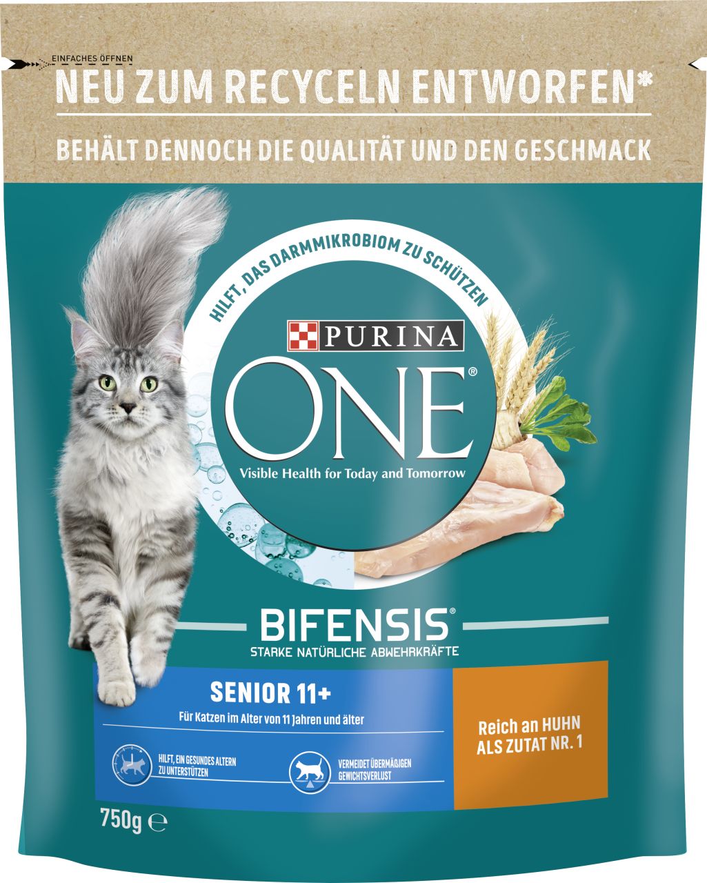 Purina ONE Senior 11+ reich an Huhn und Vollkorn-Getreide 750 g GLO629206381