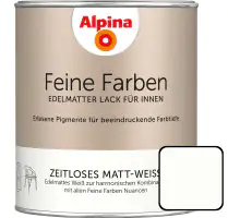 Alpina Feine Farben Lack Zeitloses Matt-Weiß 750ml edelmatt