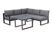 Primaster Loungeset Alu Limoncello 3-teilig mit Sofa und Tisch