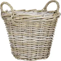 Mica Decorations Korb Marcia Rattan Ø 40 x 30 cm grau