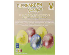 Eierfarben Goldeffekt 3 Farben mit Goldfolie, Schellack und Färbehandschuhe