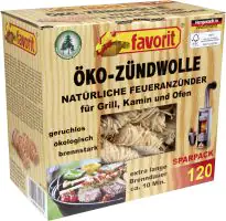 Favorit Öko-Anzündwolle Sparpack 120 Stück